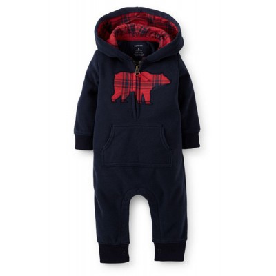 Kids Baby Boy Warm Infant Romper Jumpsuit Bodysuit Hooded Clothes Outfit