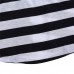 2015 Toddlers Kids Baby Girls Short Sleeve T  shirt Top Black White Stripe Skirt Dress